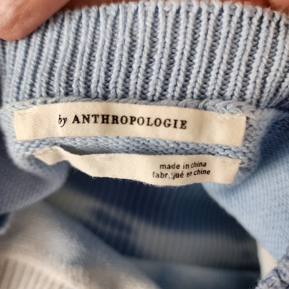 Anthropologie Short Sleeve Crew Neck Pullover Sweater Tie Dye  Blue Size Medium - Picture 2 of 10